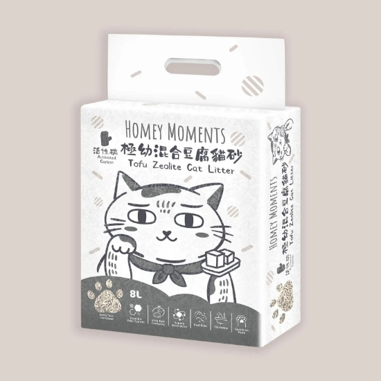 Picture of Homey Moments (8L X 6) Activated Carbon Tofu Zeolite Cat Litter