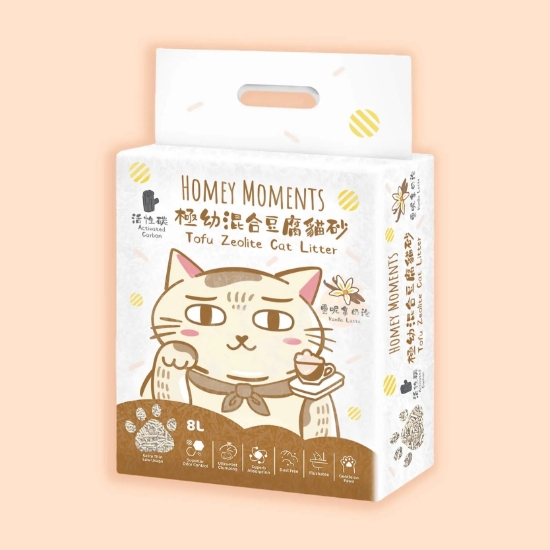 圖片 Homey Moments (8L X 6) 雲呢拿奶泡 活性炭 極幼豆腐混合貓砂 