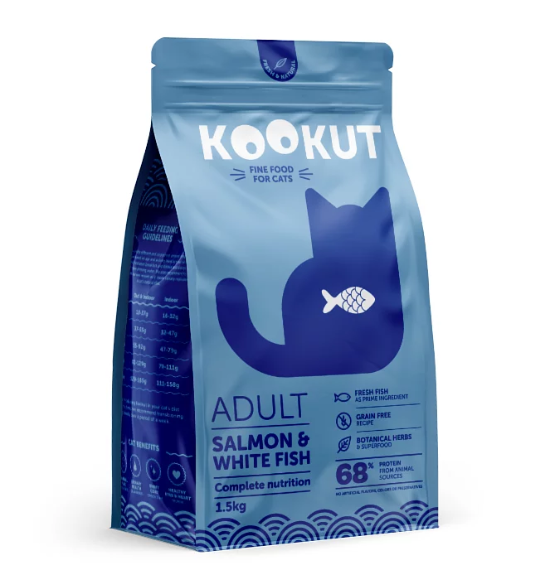 圖片 Kookut 天然無穀物成貓糧 (三文魚白魚)