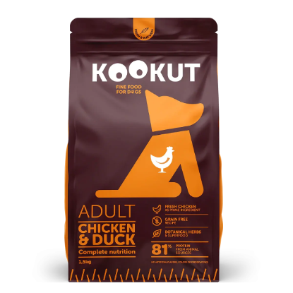 圖片 Kookut 雞肉鴨肉 天然無穀物成犬糧 1.5kg