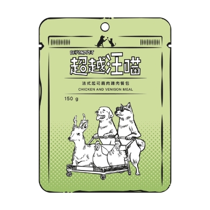 圖片 超越汪喵 狗狗主食餐包 - 法式起司鹿肉雞肉餐包 150g x 6
