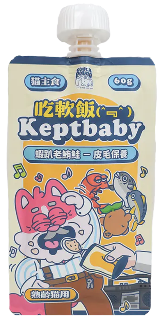 圖片 陪心  蝦趴老鮪鮭 (熟齡貓用) 吃軟飯 貓用主食餐包 沙發馬鈴薯