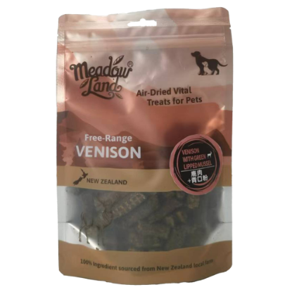 Picture of Meadowland Air Dried Vension with GLM Dog Treats 150g