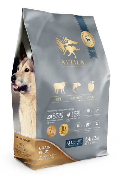 Picture of Attila Grain-free Beef + Salmon + Apple All Breed Dog Food 6KG