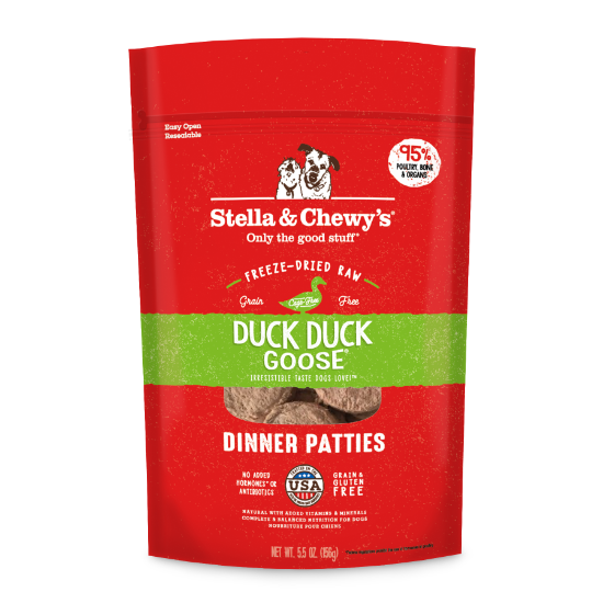 Picture of 14 oz. Duck Duck Goose Freeze-Dried Raw Dog Food: Dinner Patties 