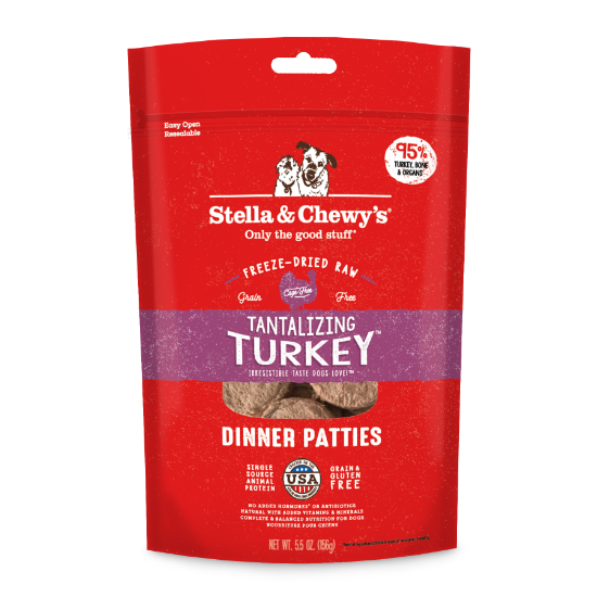 Picture of 5.5 oz.  Tantalizing Turkey Freeze-Dried Raw Dog Food: Dinner Patties  