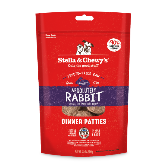 Picture of 5.5 oz.  Absolutely Rabbit Freeze-Dried Raw Dog Food: Dinner Patties 