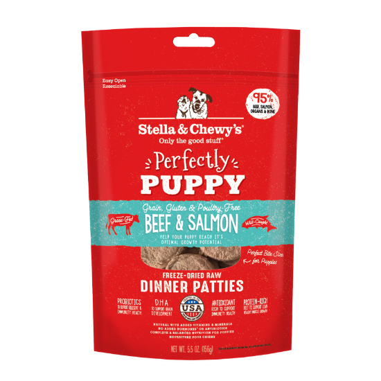 Picture of 5.5 oz. Perfectly Puppy Beef & Salmon  Freeze-Dried Raw Dog Food: Dinner Patties  