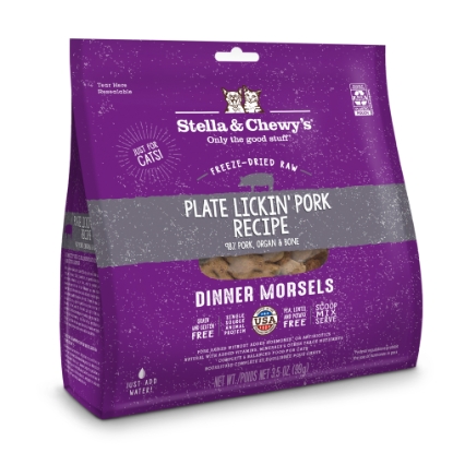 Picture of Stella & Chewy's Plate Lickin' Pork Recipe Freeze-Dried Raw Cat Food 3.5 oz