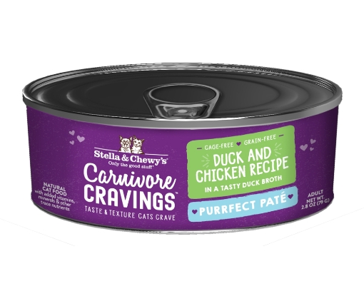 Picture of Stella & Chewy's Adult Duck & Chicken Recipe Carnivore Cravings Purrfect Pate Wet Food For Cats (5.2 oz x 24)