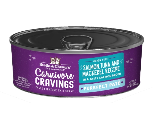 Picture of Stella & Chewy's Adult Salmon, Tuna & Mackerel Recipe Carnivore Cravings Purrfect Pate 2.8 oz