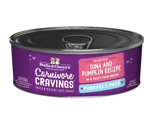 Picture of Stella & Chewy's Adult Tuna + Pumpkin Recipe Carnivore Cravings Purrfect Pate Wet Food For Cats 5.2 oz