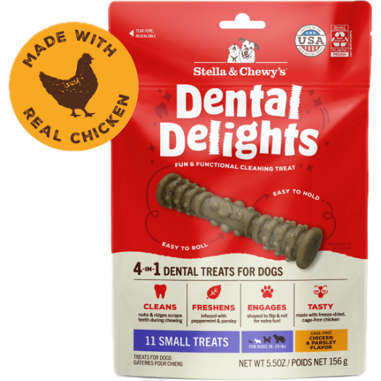 圖片 (細) 11 支 袋裝 小型犬凍乾放養雞 4合1 趣味潔齒骨