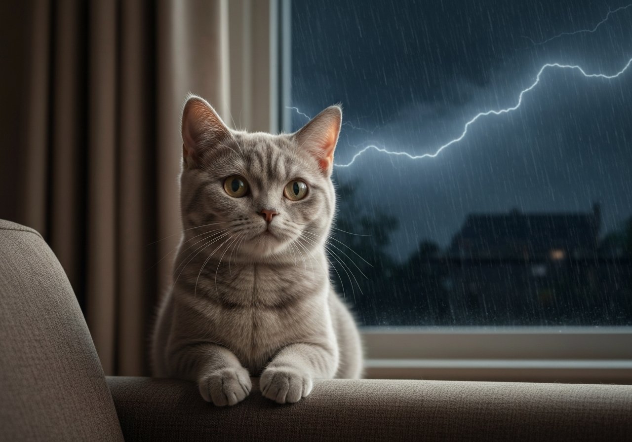 圖片 貓咪怕行雷落雨?6招安撫毛孩情緒 克服打風恐懼症