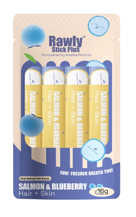 Picture of Rawly stick plus Salmon & Blueberry 16g 4 sticks/pack