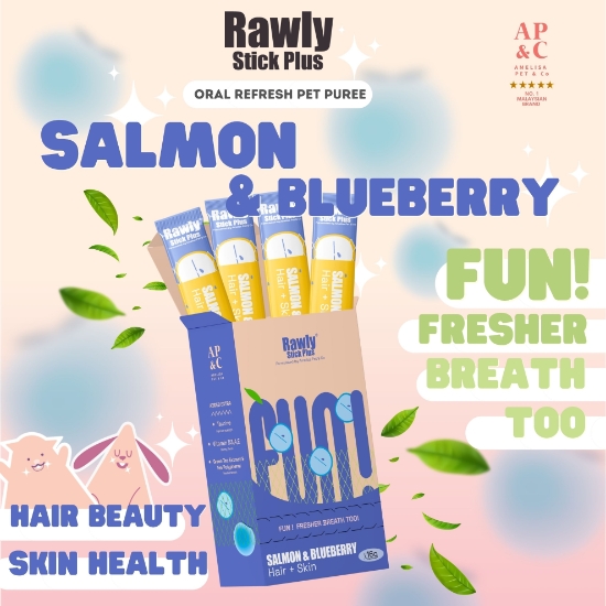 圖片 Rawly stick plus 三文魚+藍莓 16g 22條/盒裝